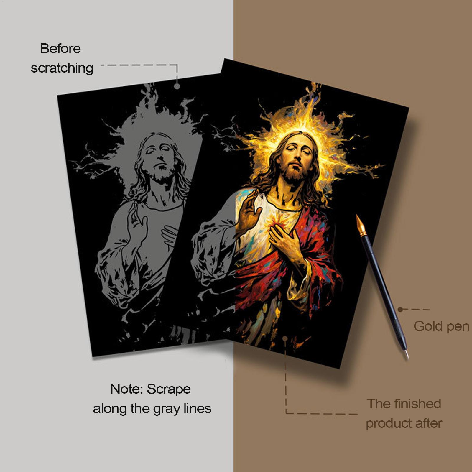 Art Craft Books - Scratch Book Jesus Scratch Painting 1