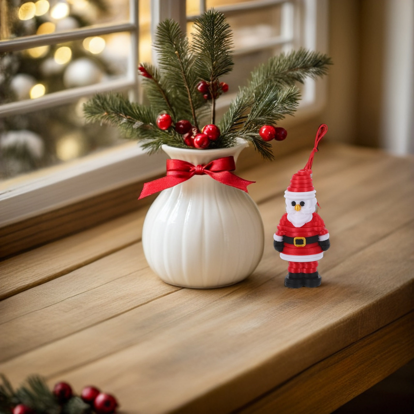 Art And Craft Xmas Tree - 1Set Button Art Santa Ornament DIY