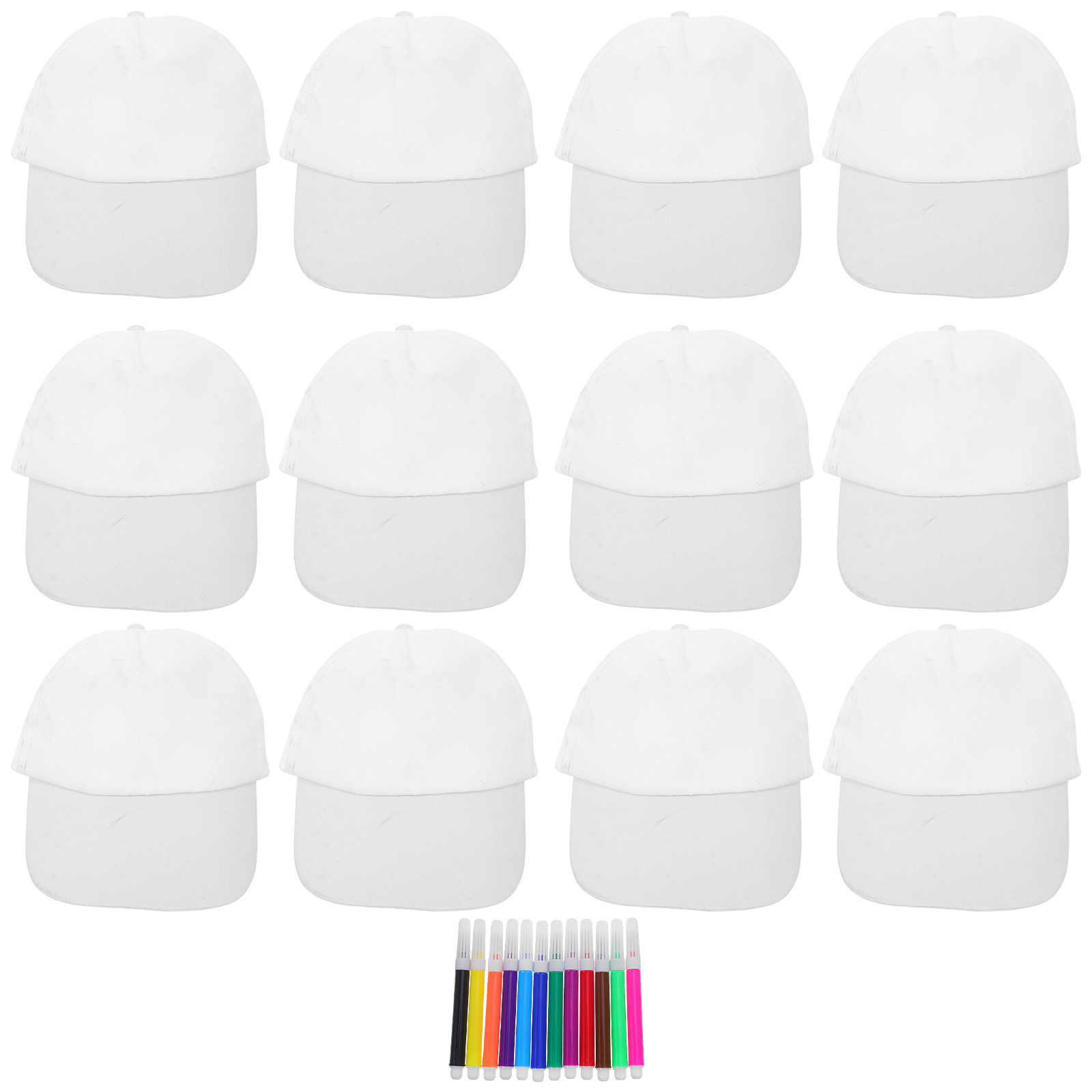 Art Craft For Kids - 1Set Kids Baseball Cap Plain White