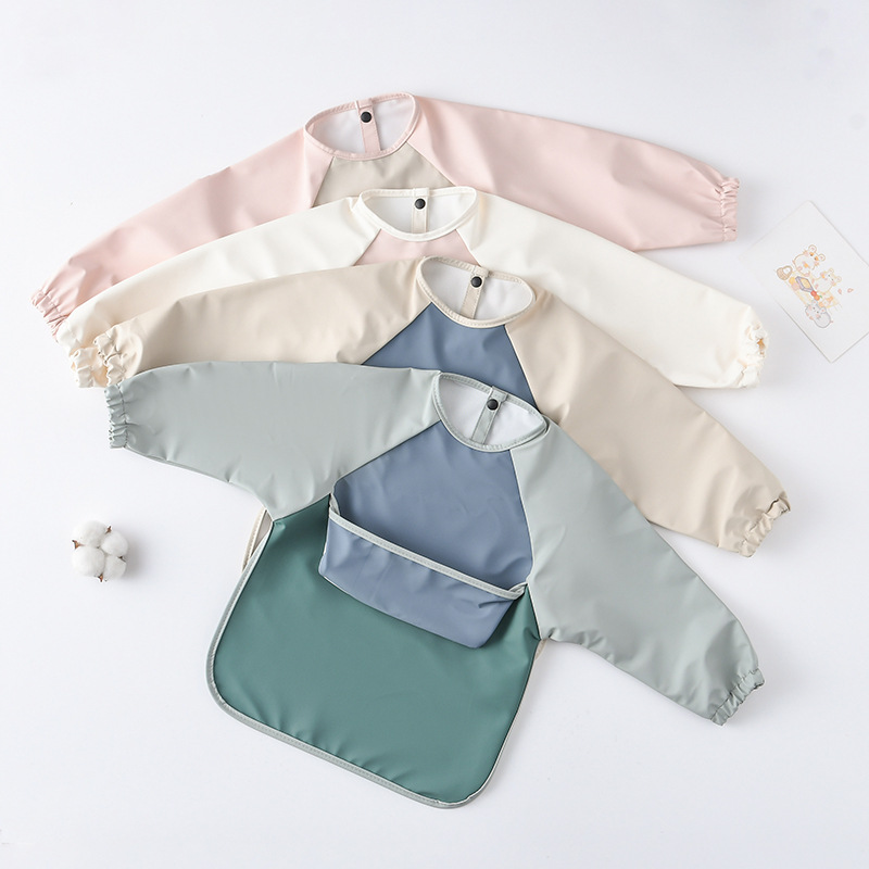 Kids Baby Long Sleeved PU Bibs - Art Craft Girl 评论和价格