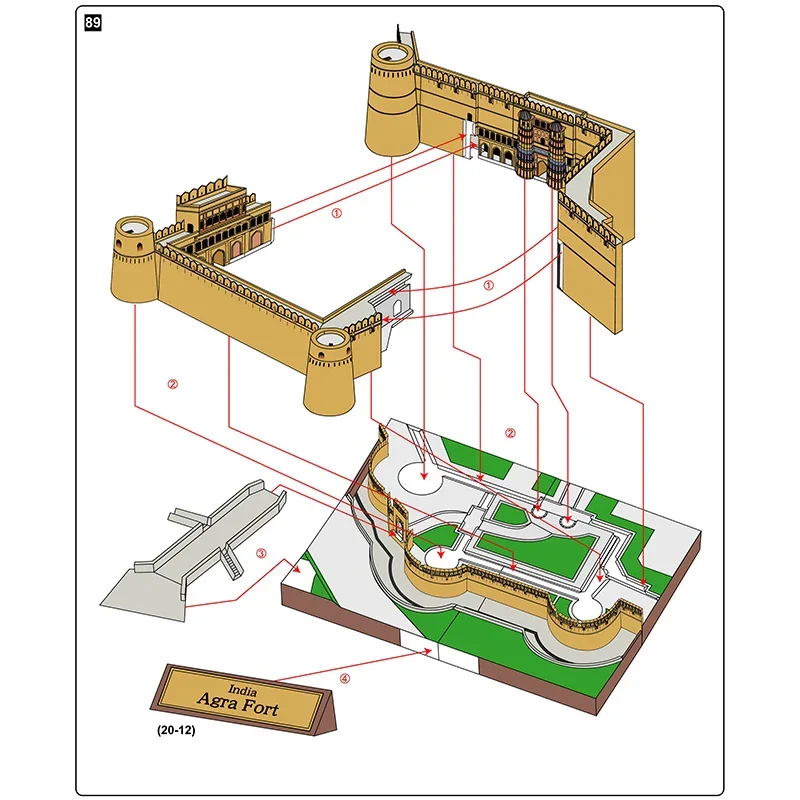 India Agra Fort Realistic Fold - Art Craft India 评论和价格