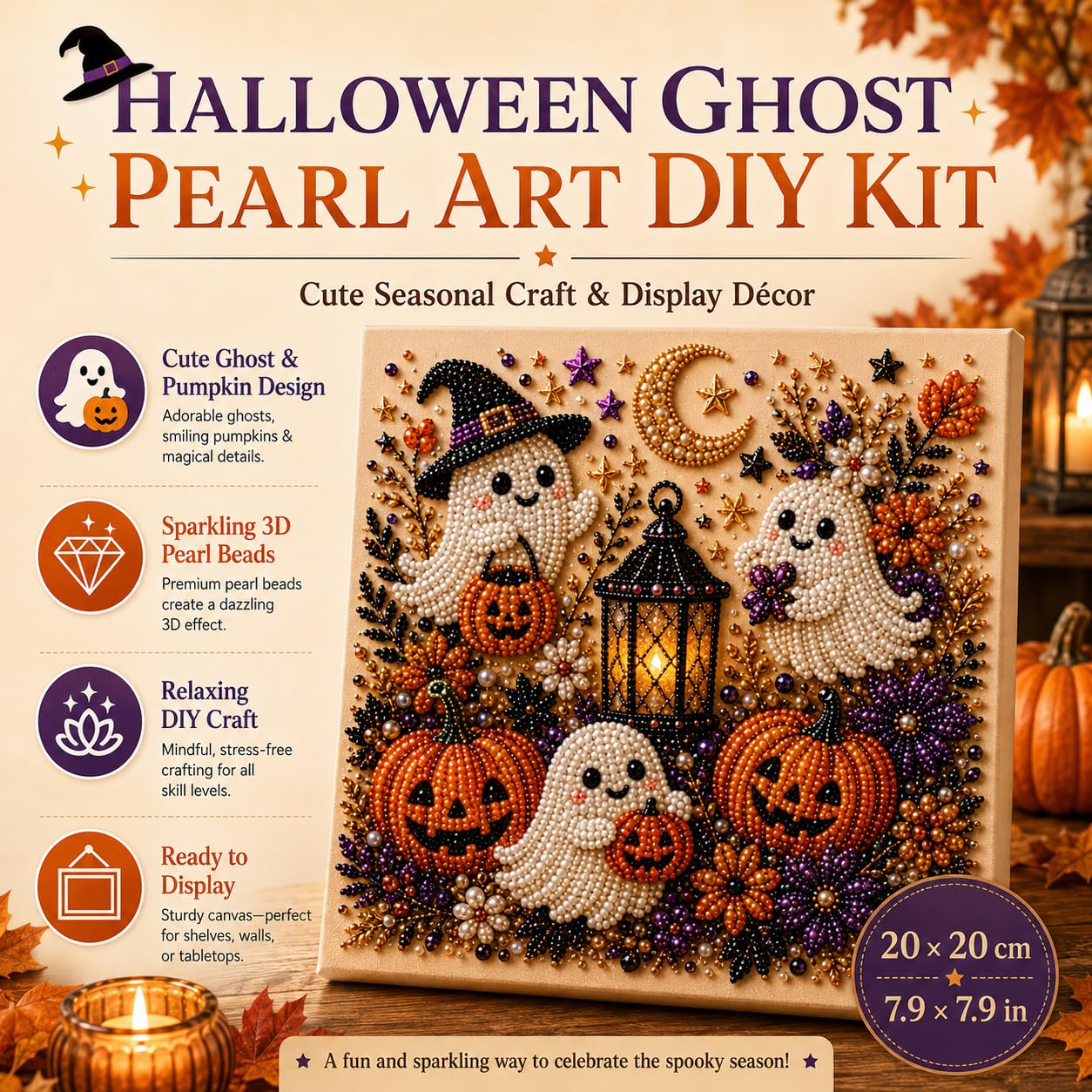 @Halloween Ghost Pearl Art Kit - Art Craft Halloween 评论和价格