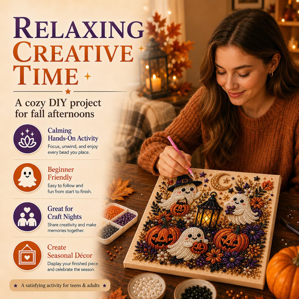 @Halloween Ghost Pearl Art Kit - Art Craft Halloween 评论和价格