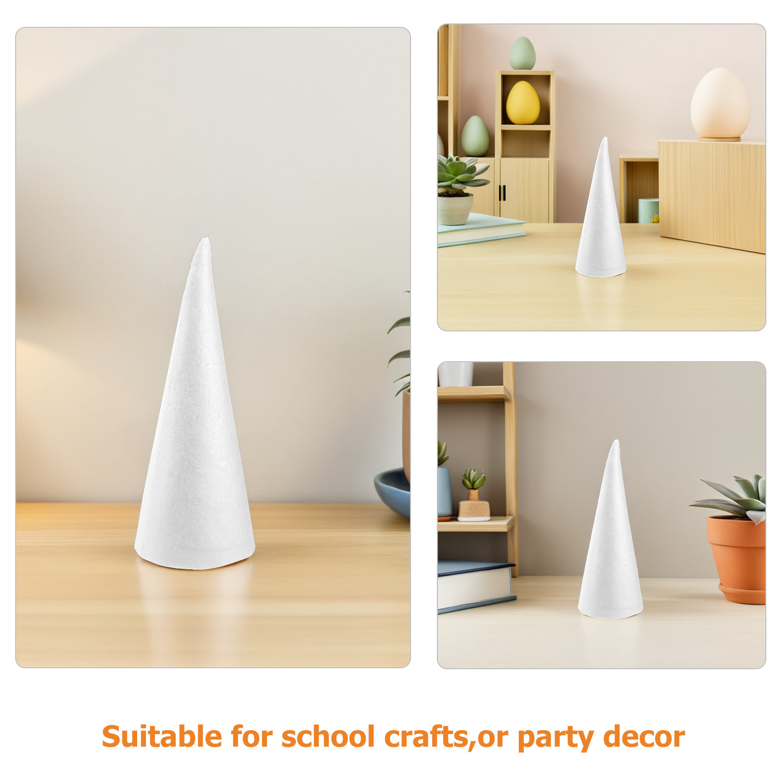 12Pcs Foam Cones White Polysty - Art And Craft Xmas Tree 评论和价格