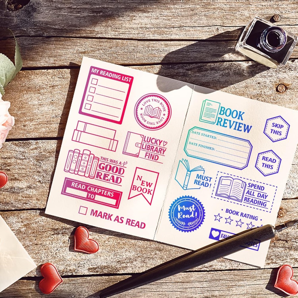 Book Reading Label Clear Stamp - Rubber Stamp Blank 评论和价格