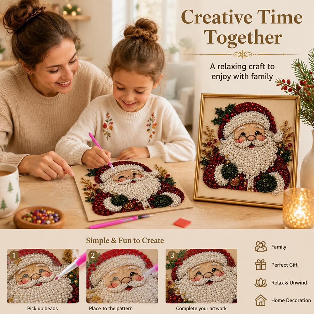 Christmas Santa Claus Pearl Ar - Art Craft For Kids 评论和价格