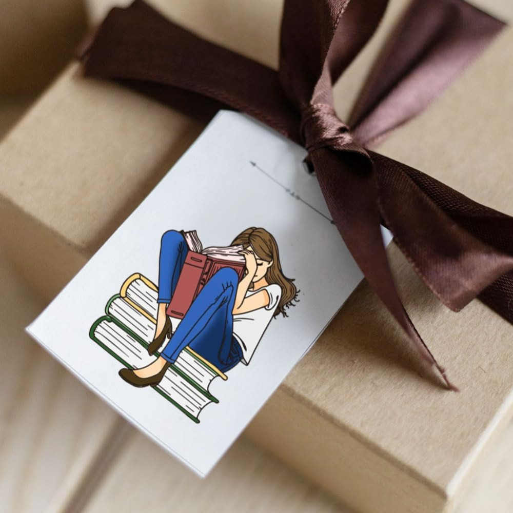 Lady and Books Clear Stamps Bo - Rubber Stamp Blank 评论和价格