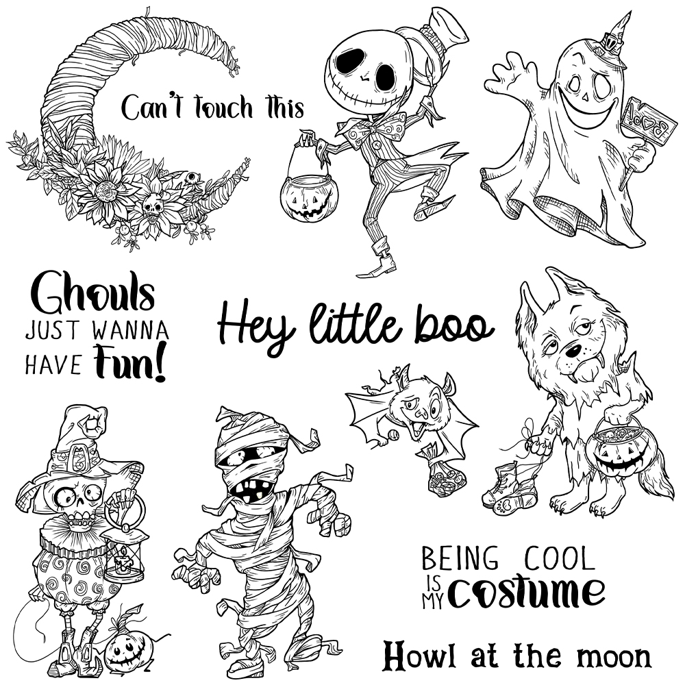 Mangocraft Cute Halloween Ghos - Rubber Stamp Blank 评论和价格