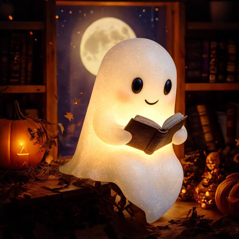 New Cute Ghost Reading Book La - Art Craft Books 评论和价格