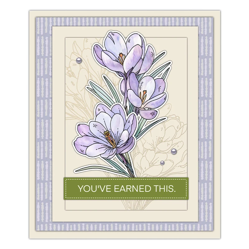 Zephyranthes Candida Cutting D - Rubber Stamp Blank 评论和价格