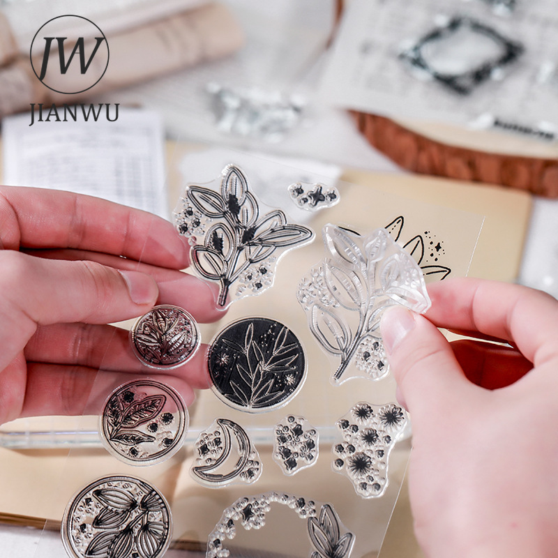 JIANWU Minimalist Black White  - Rubber Stamp Blank 评论和价格