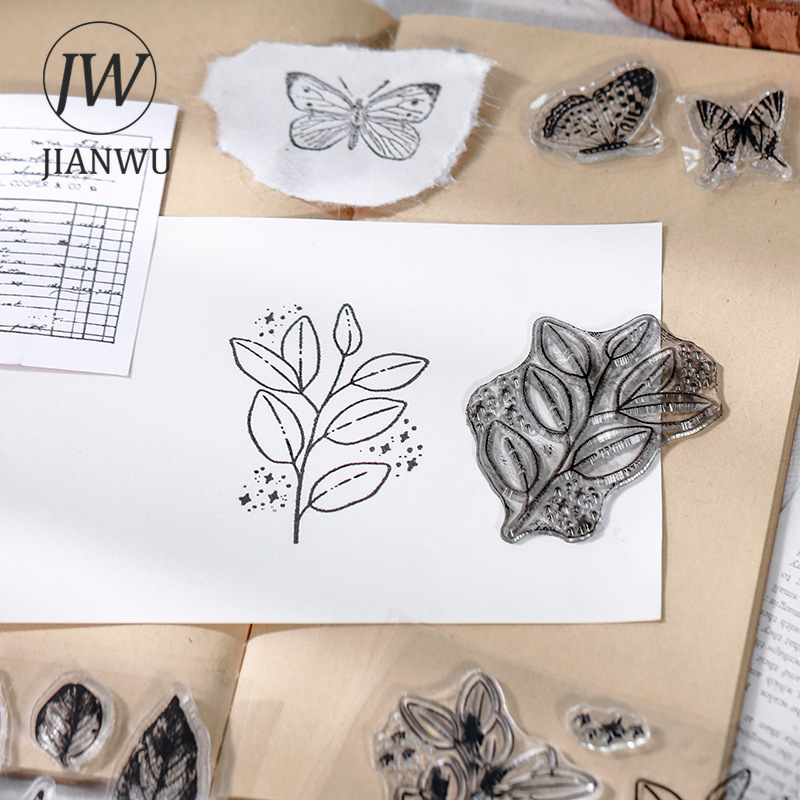 JIANWU Minimalist Black White  - Rubber Stamp Blank 评论和价格
