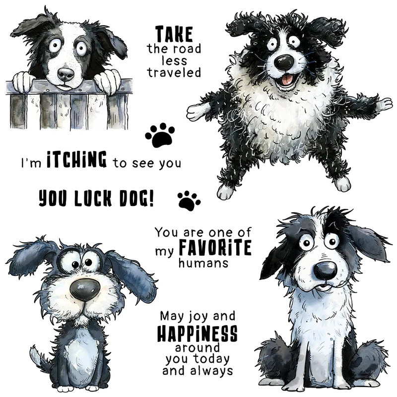 Paws And Funny Pet Dogs Cuttin - Rubber Stamp Blank 评论和价格