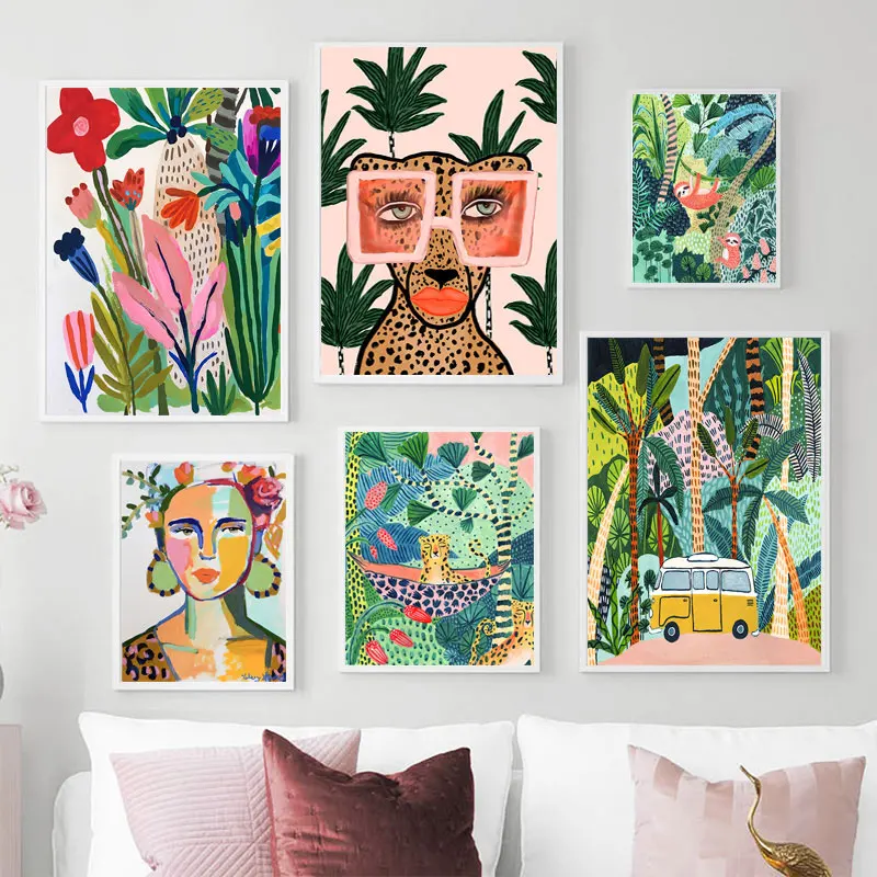 Tropical Colorful Girl Car Flo - Art Craft Girl 评论和价格