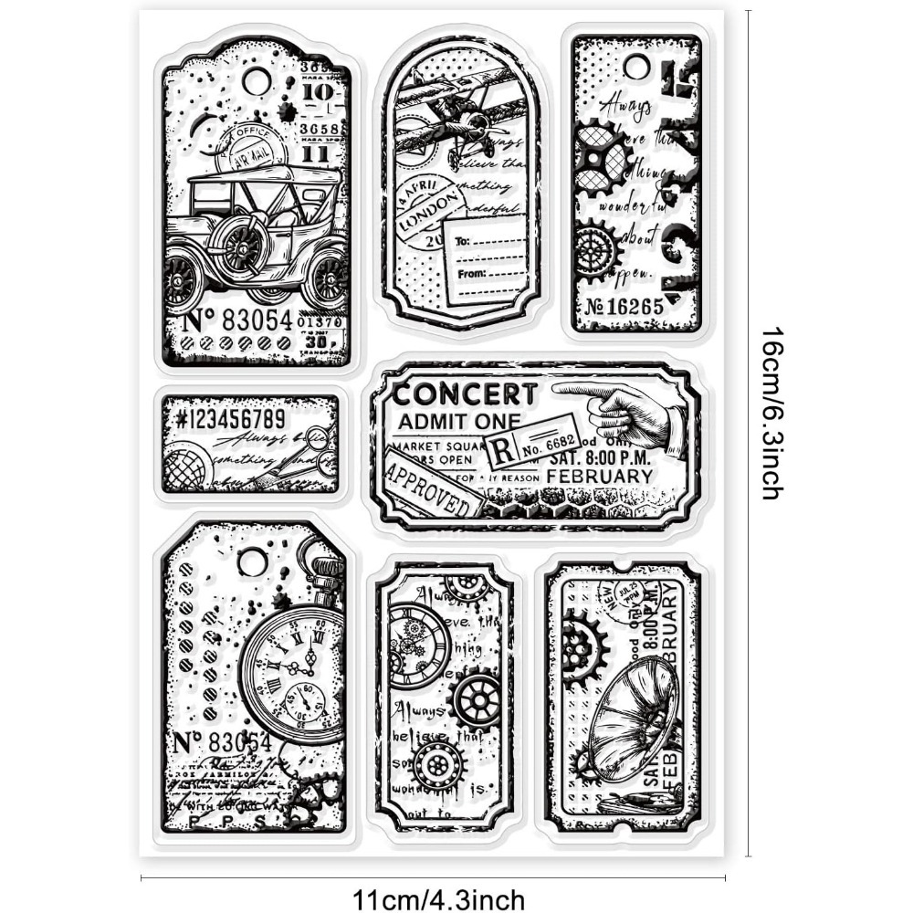 Retro Steampunk Label Clear St - Rubber Stamp Blank 评论和价格