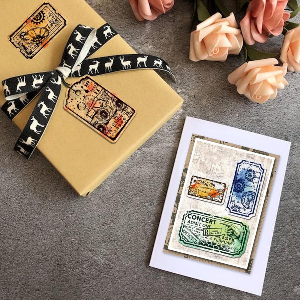 Retro Steampunk Label Clear St - Rubber Stamp Blank 评论和价格
