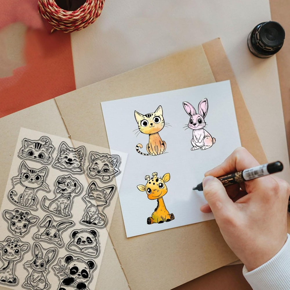 Cat Dog Rabbit Clear Stamps fo - Rubber Stamp Blank 评论和价格