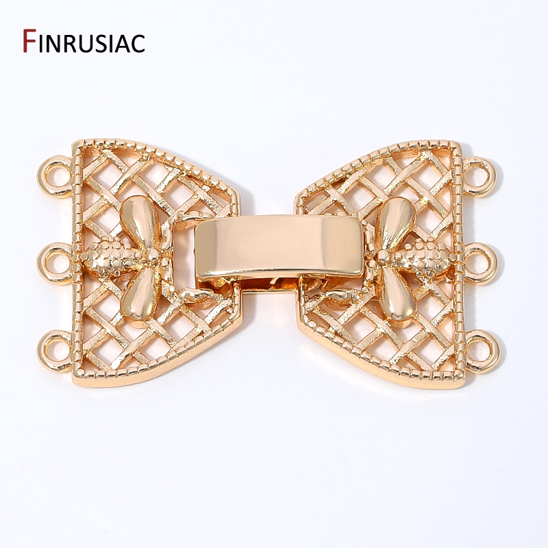 14K Gold Plated Brass 3-Row Pe - Art Craft Making 评论和价格