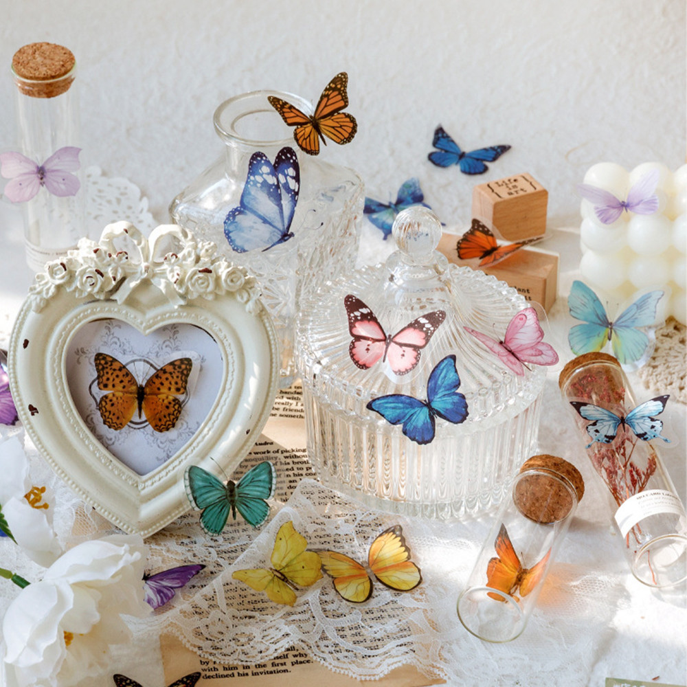 40Pcs/Bag Butterfly Stickers P - Art Craft Books 评论和价格
